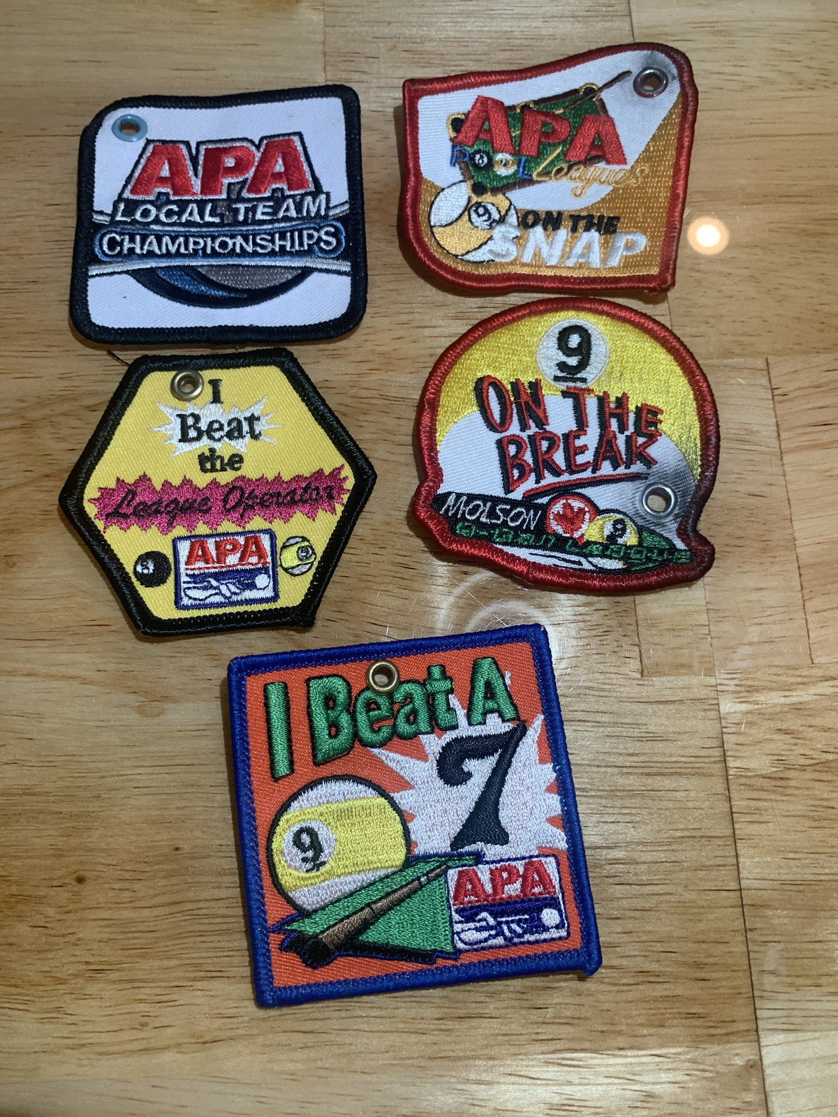 Lot of 5 APA Pool League Tournament Championship Patches LOT 4