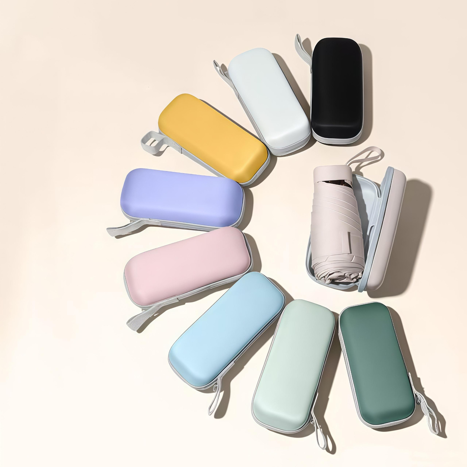 Women's Mini Folding Umbrella Compact Pocket Size Rain Sun Protection Travel