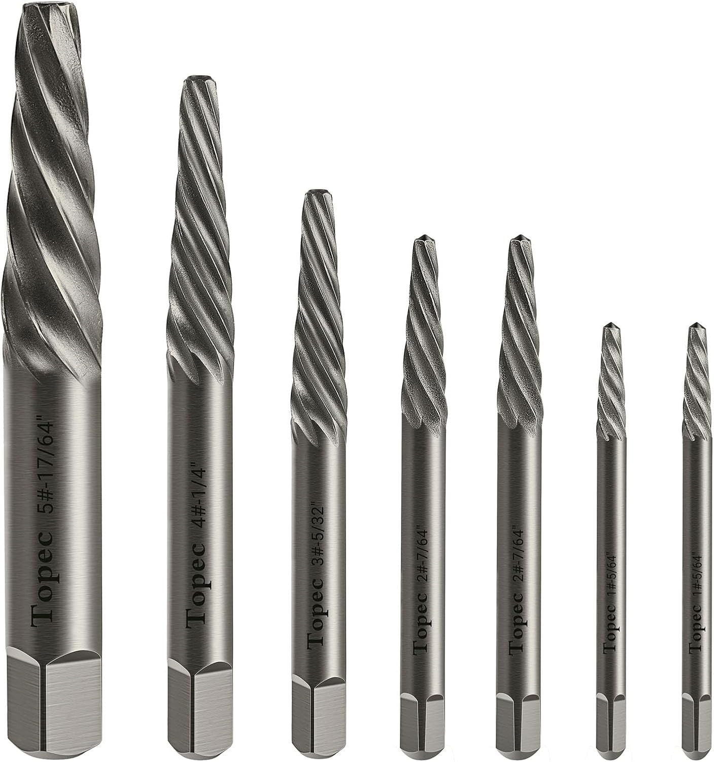 TOPEC Damaged Screw Extractor Set, 7 Piece Easy Out Bolt for...