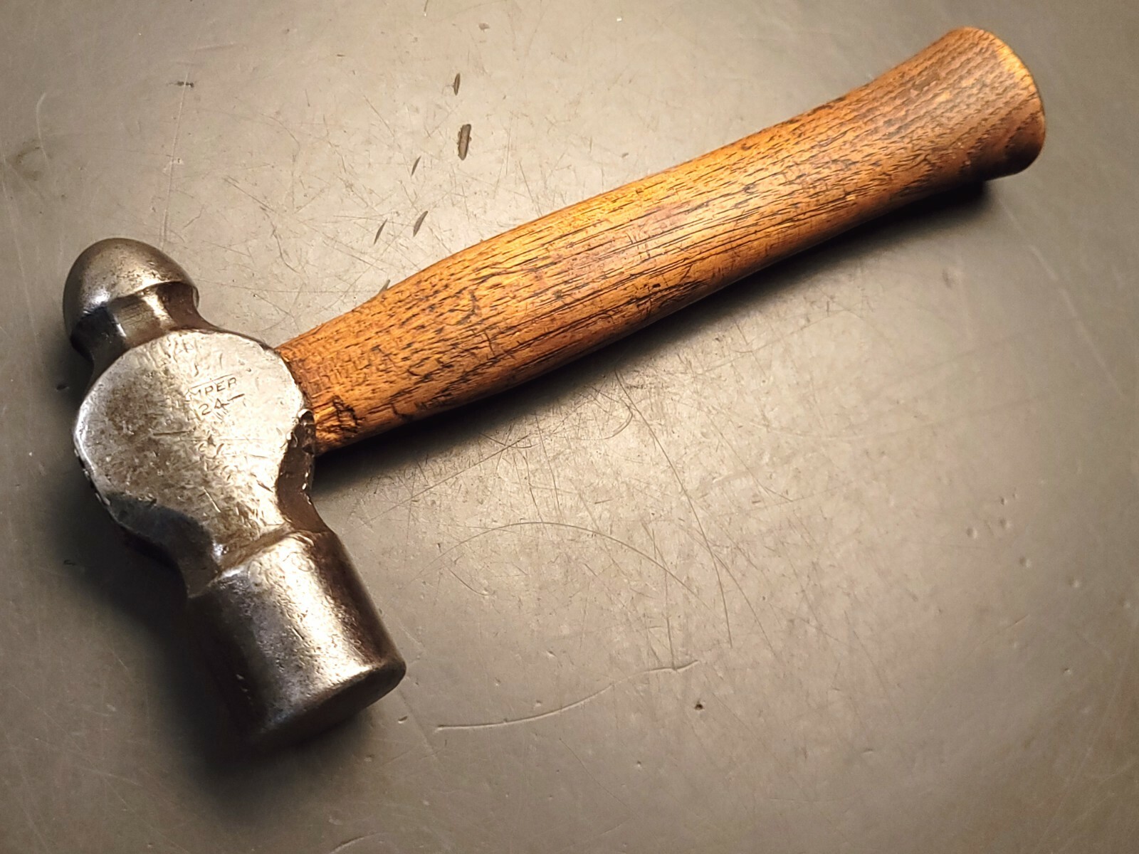 Vintage True Temper No. 224 Ball Peen Hammer w/ Small Handle Old tool