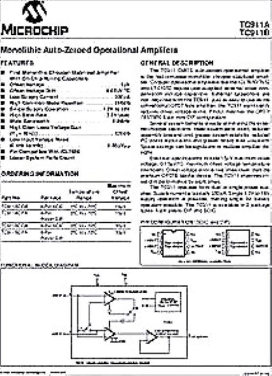 TELCOM TC911ACPA DIP-8 AUTO-ZEROED OPERATIONAL AMPLIFIERS RH