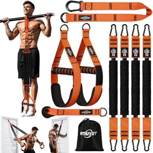 Pull Up Bands, Heavy Duty Resistance Bands with Handle, Workout Bands 1-Orange