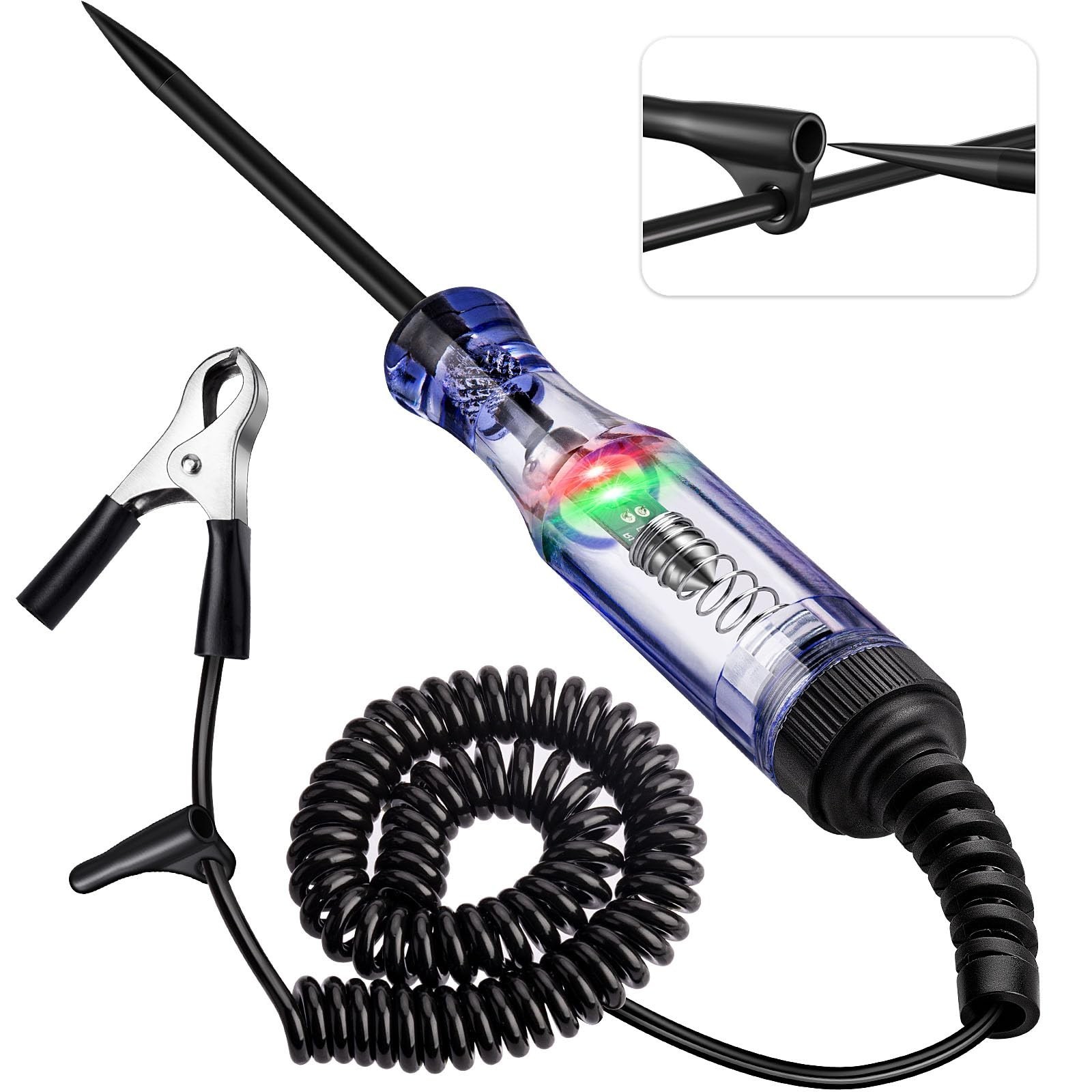 Test Light Automotive, 6V-12V-24V Circuit Tester with Dual Color Polarity Ind...