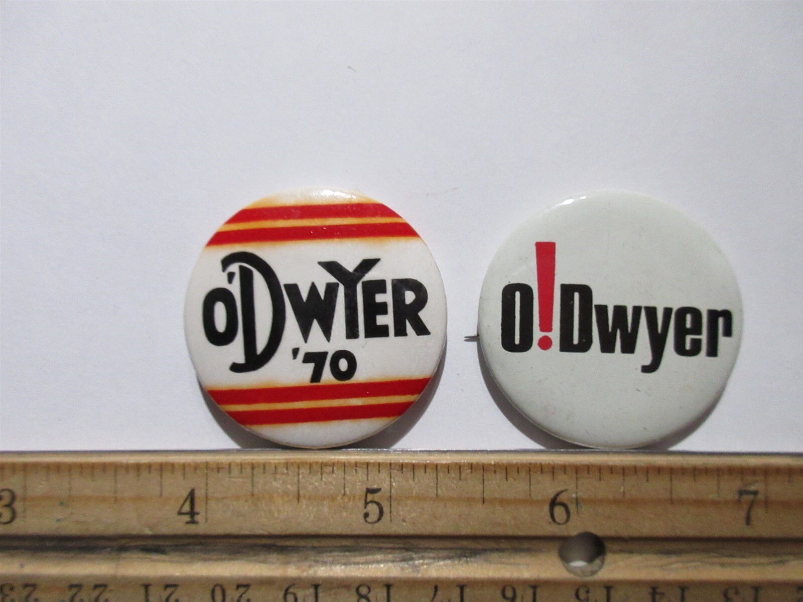 vintage lot of 2 PAUL O'DWYER GOODELL New York political campaign pinback pin