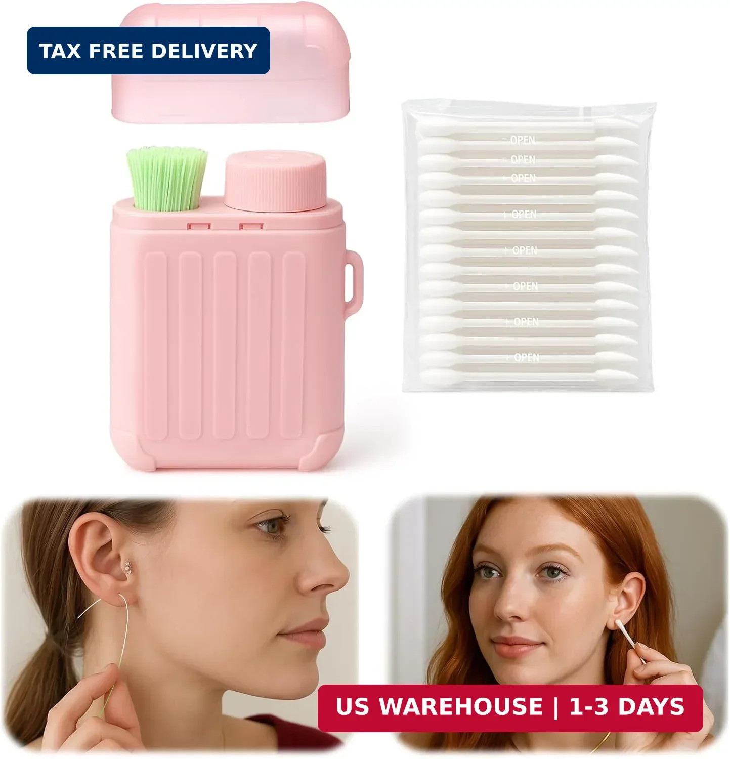 XANGNIER Ear Piercing Cleaner,Ear Piercing Cleaning Kit,Earring Hole Piercing Af