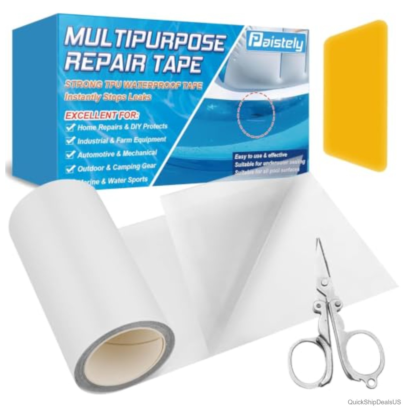 Pool Repair Kit 4 in x 7 ft Clear TPU Self-Adhesive Patch Underwater Inflatable