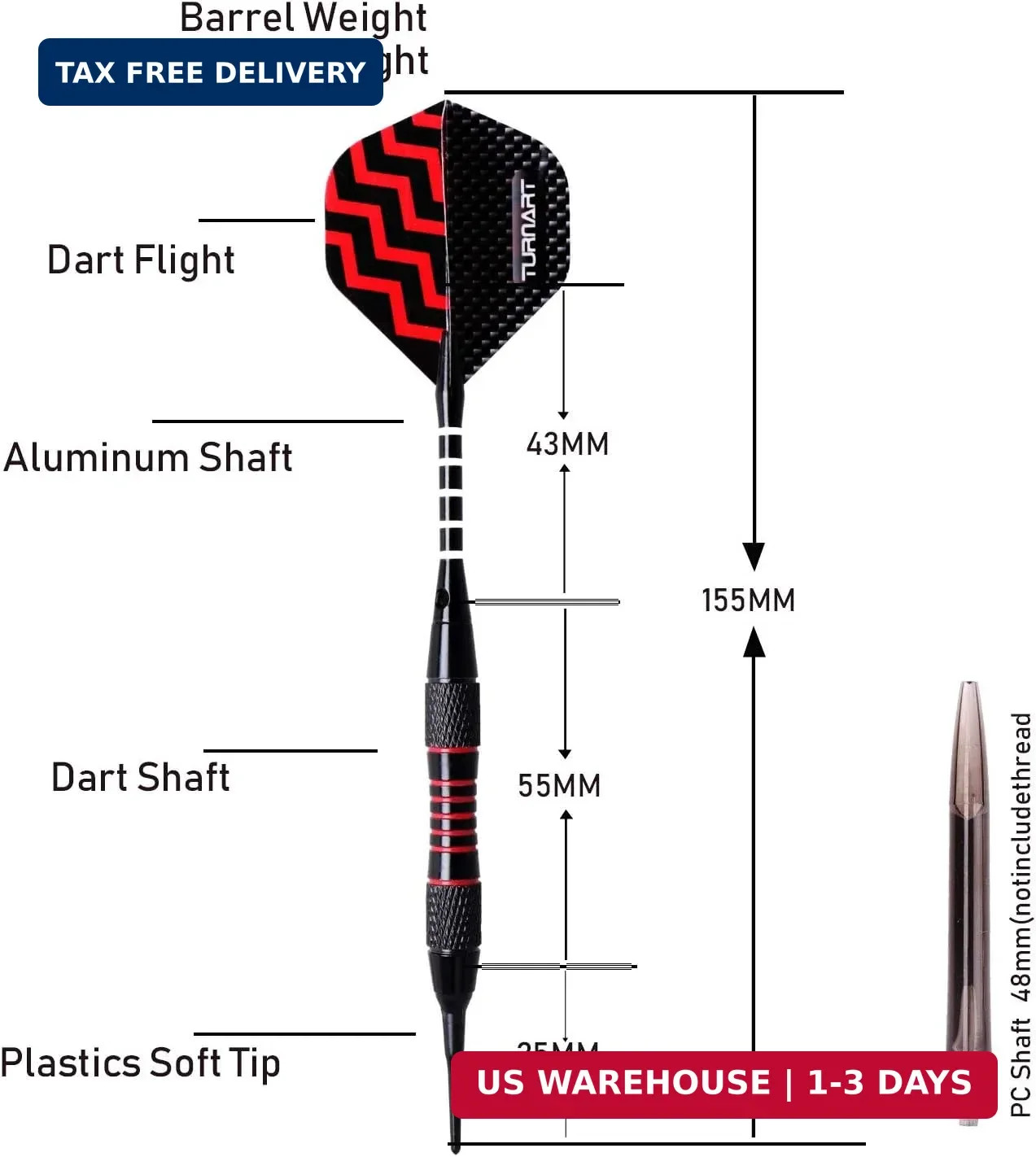 Darts Plastic Tip - Professional Soft Tip Darts Set for Electronic Dartb