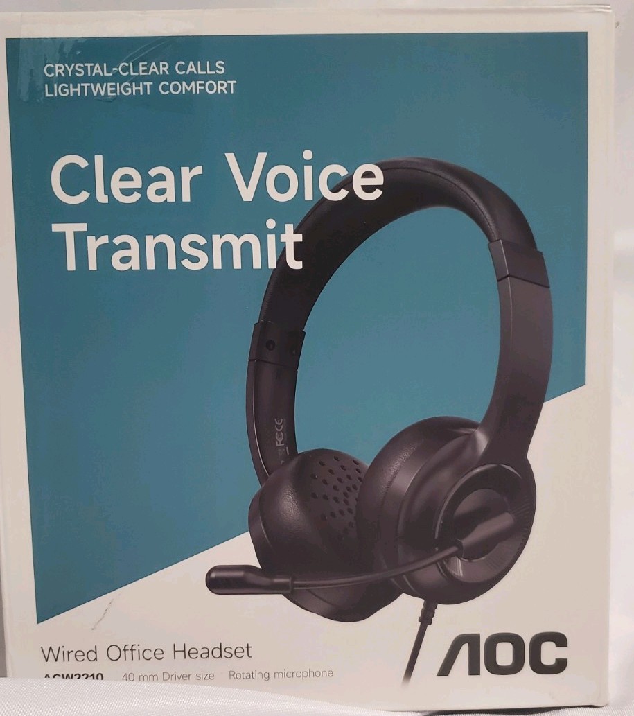AOC USB Headset Over-Ear with Mic Black
