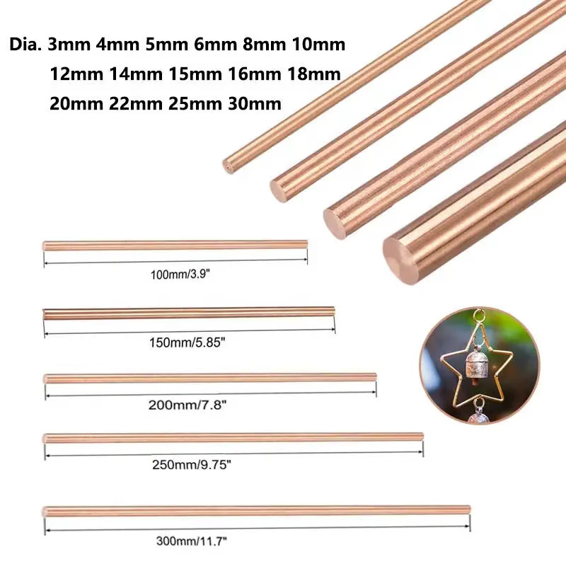 Color: Blue, Specification: 10mm - 1pcs Copper Round Bar Metal Rod Milling Metal