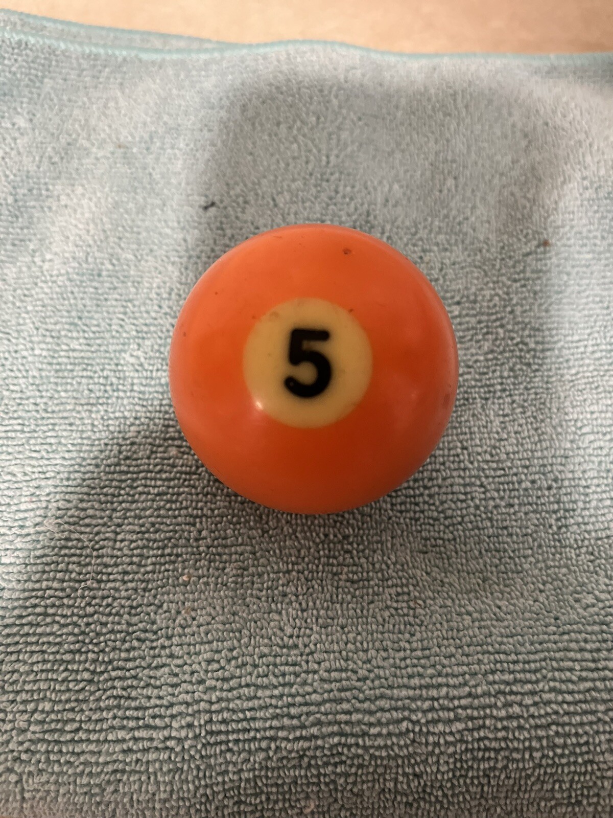 Vtg Single No. 5 Billiard Pool Ball Standard 2 1/4" Replacement Number 5 Orange