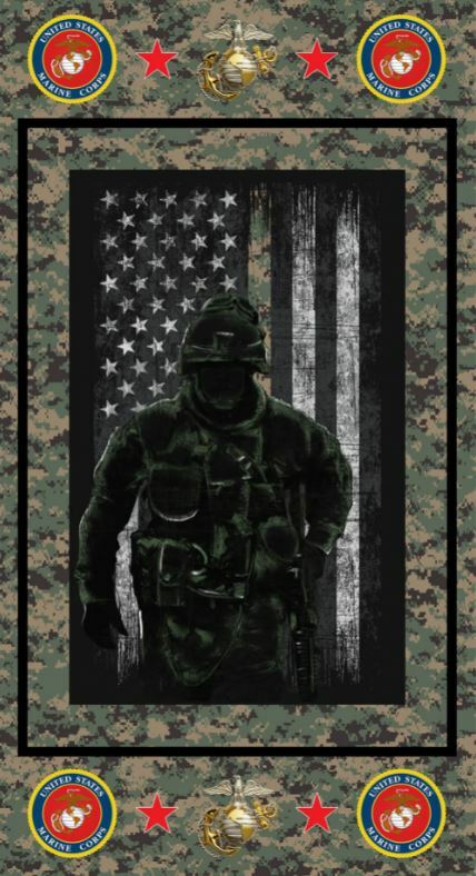 24" X 44" Panel United States Marine Corps Marines Flag Fabric Panel D562.39