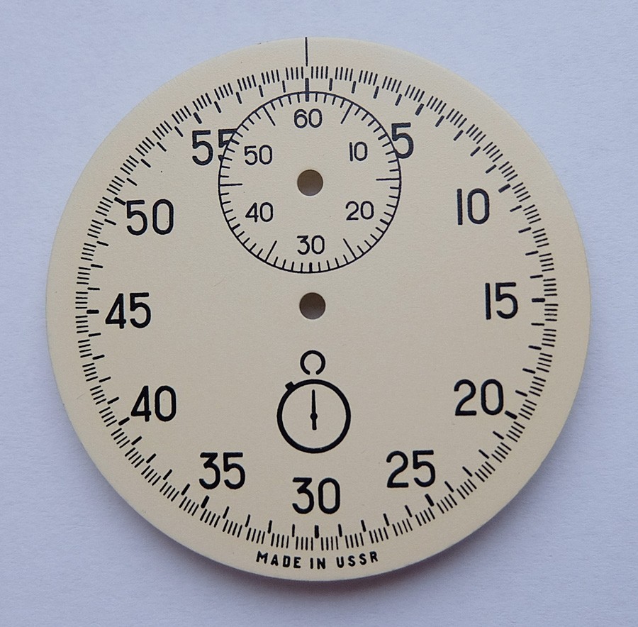 Original dial for AGAT Vintage USSR Soviet stop watch stopwatch 45 mm