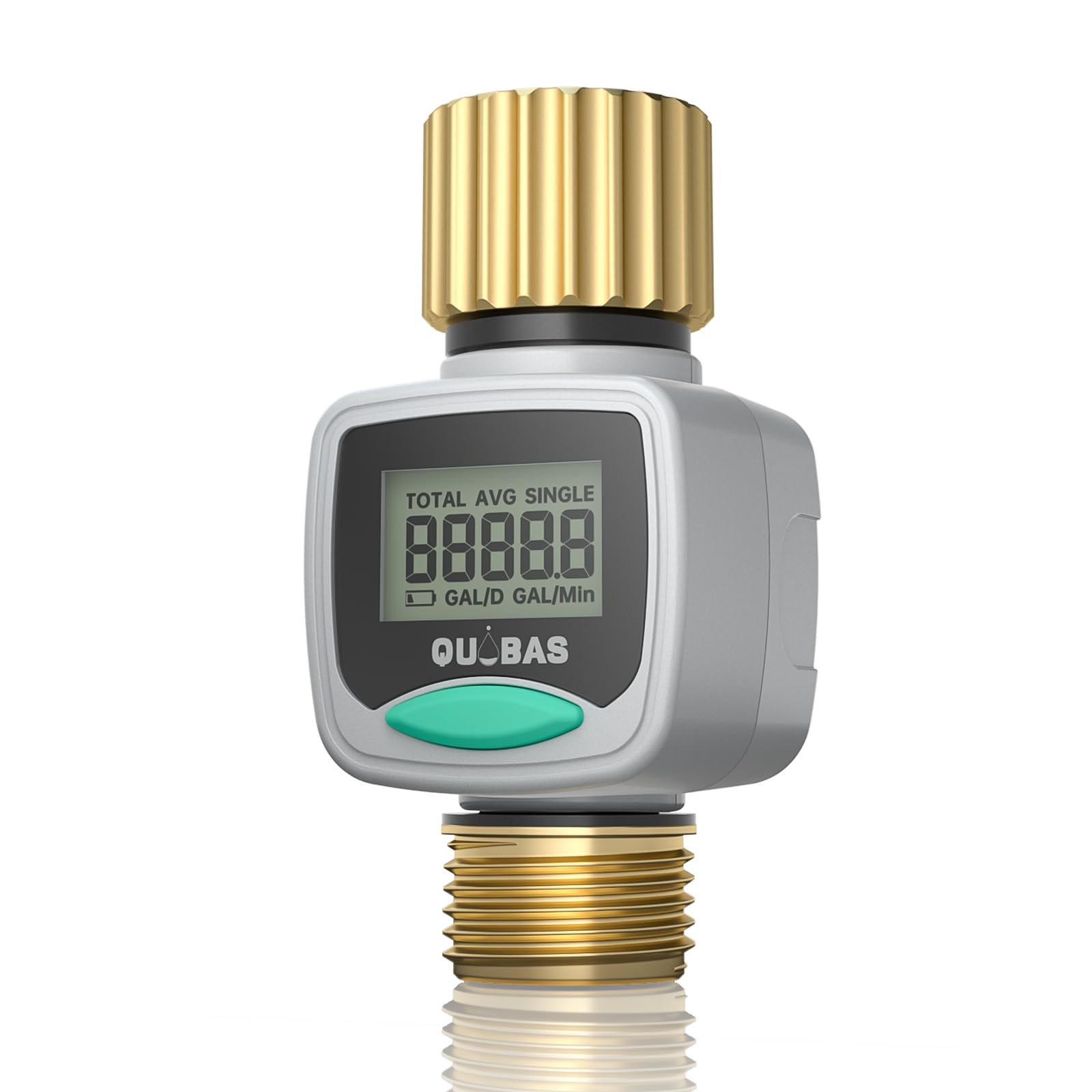 QUOBAS Water Flow Meter for Garden Hose, RV, Pool, Gallon/Liter Tracker