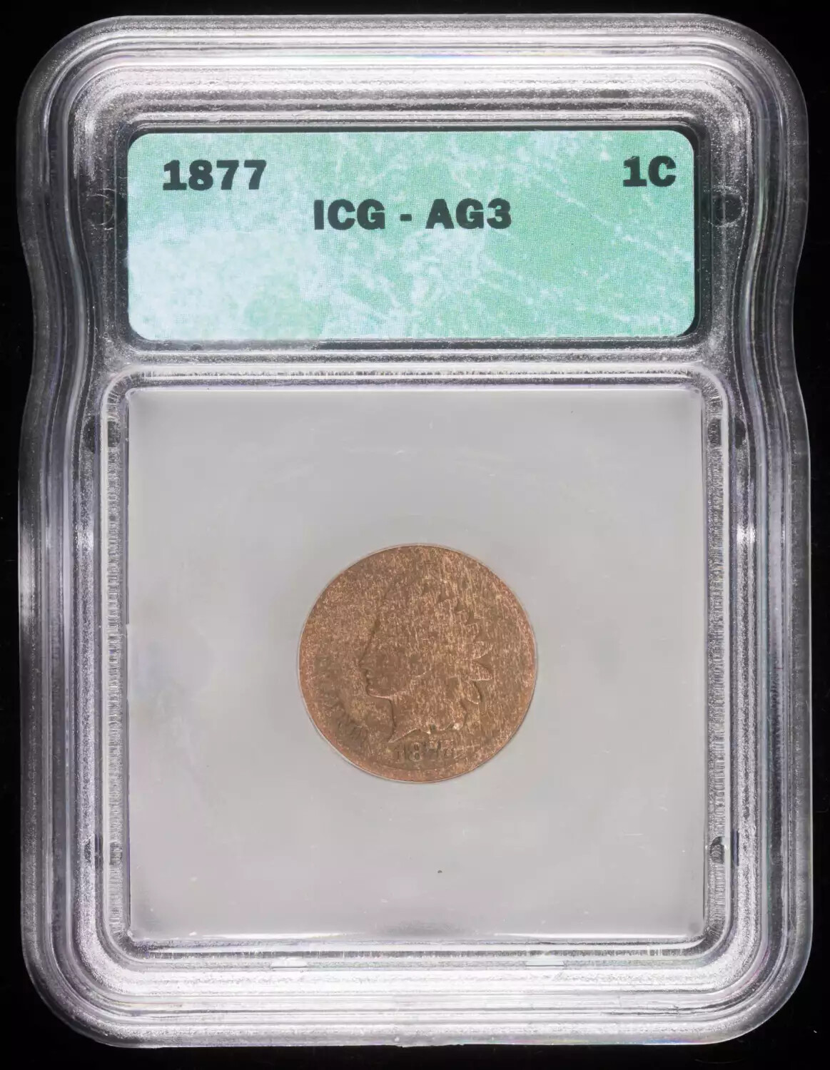 1877 Small Cents Indian Head ICG AG-3