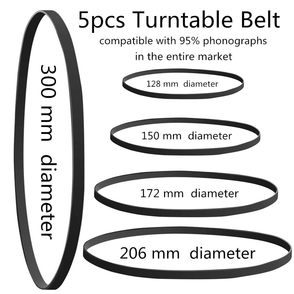 5 Pcs Different Specifications Turntable Belt Compatible with Technics SL200,...