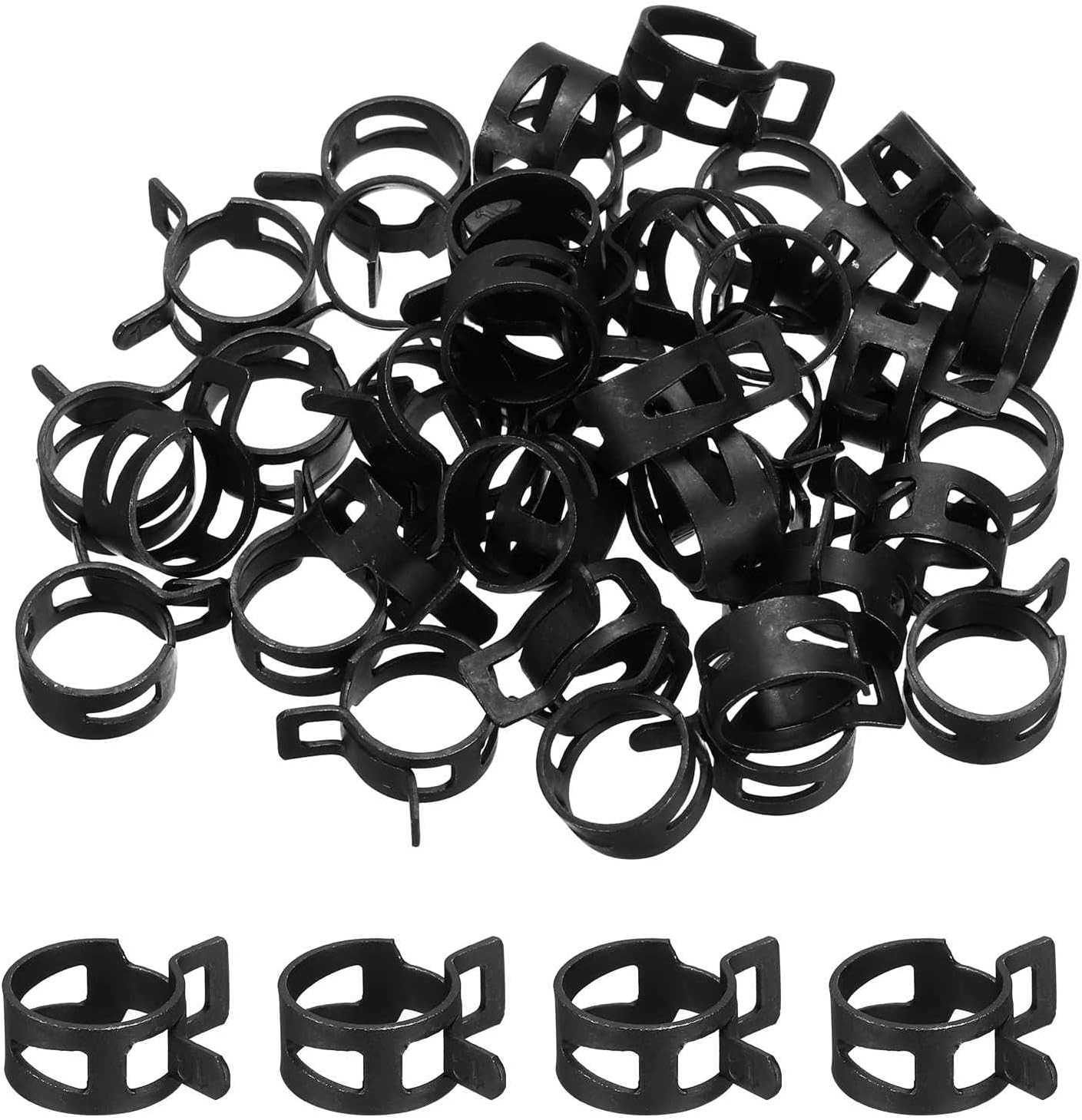 40 Pcs Fuel Line Clamps Spring Band Hose Clamps, 5/16" 13mm Silicone Air Tube Va