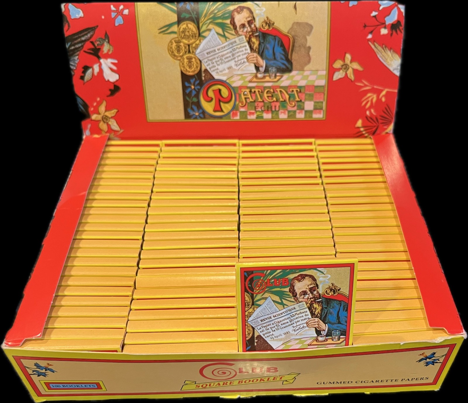 Club French Square 1¼ Gummed Rolling Papers • Vintage Box of 100 • SD Modiano