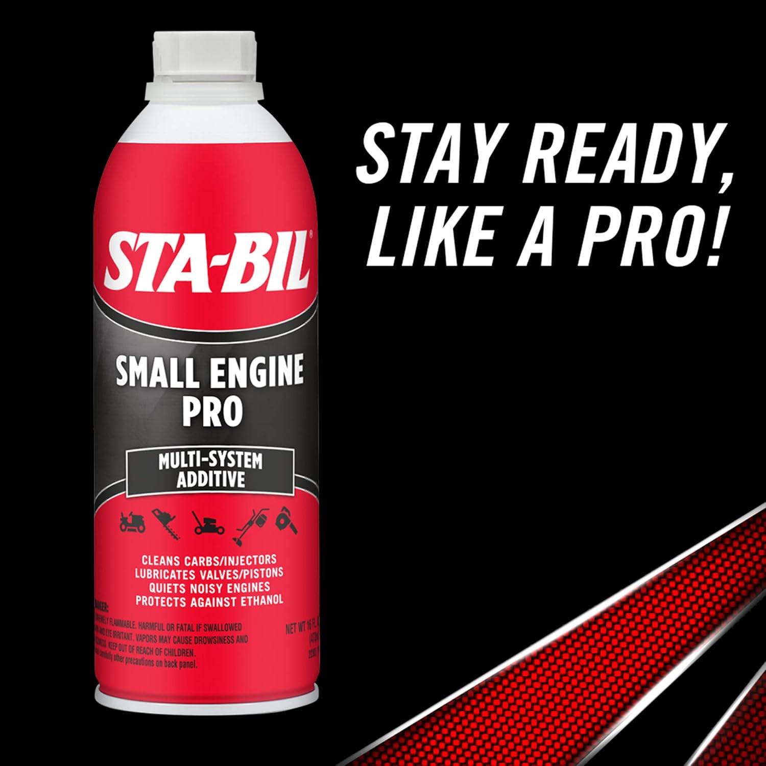 Small Engine Pro Multi-System Additive - Protects against Ethanol 16 oz, Red