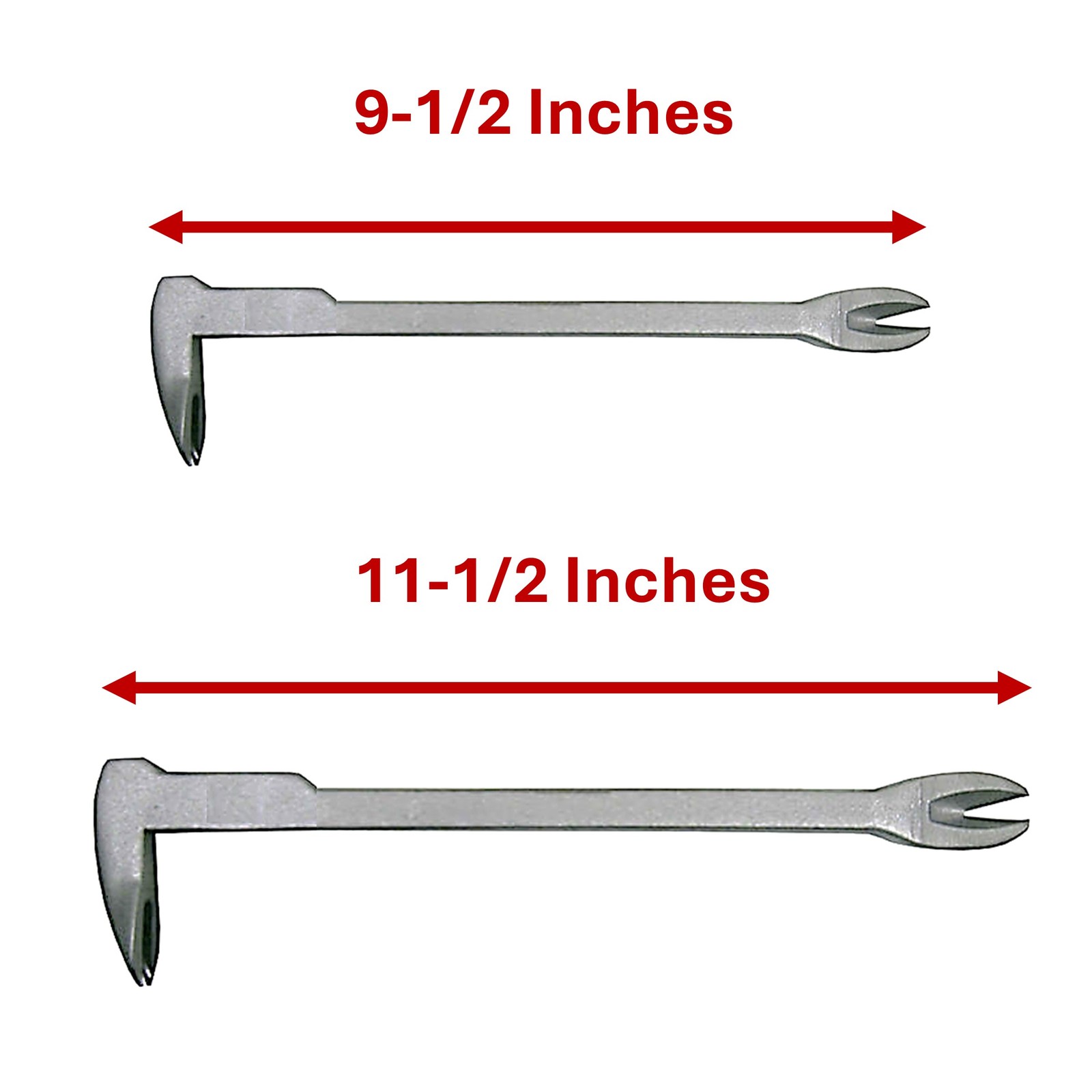 Set of 2 (9" & 12") Double End Nail Puller / Cat Paw / Pry Bar / Ripping Chisel