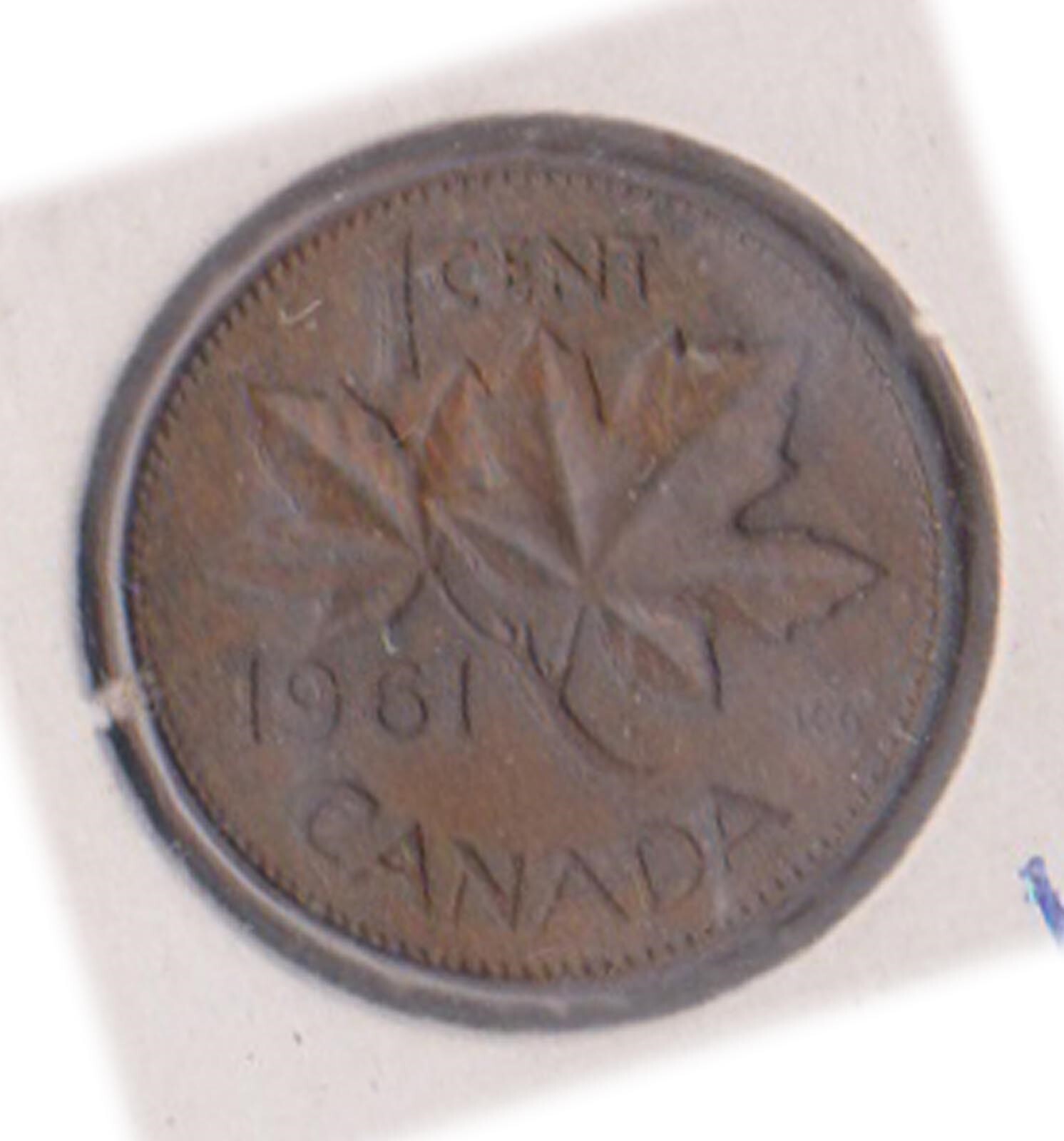 (H205-19) 1961 Canada 1c coin (S)