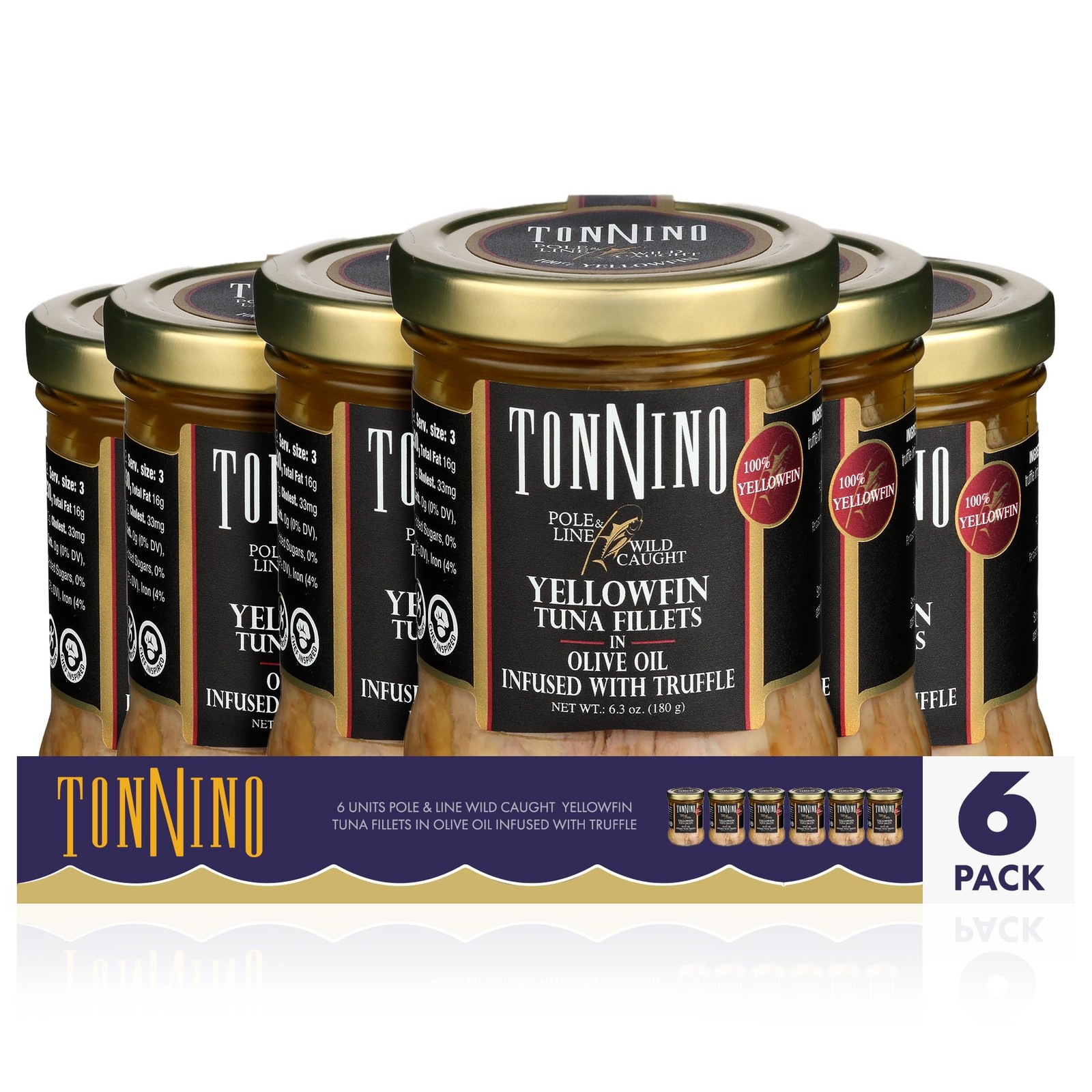 Tuna Fish Yellowfin Pole&Line - Olive Oil infused with truffle – Pack of 6 – ...