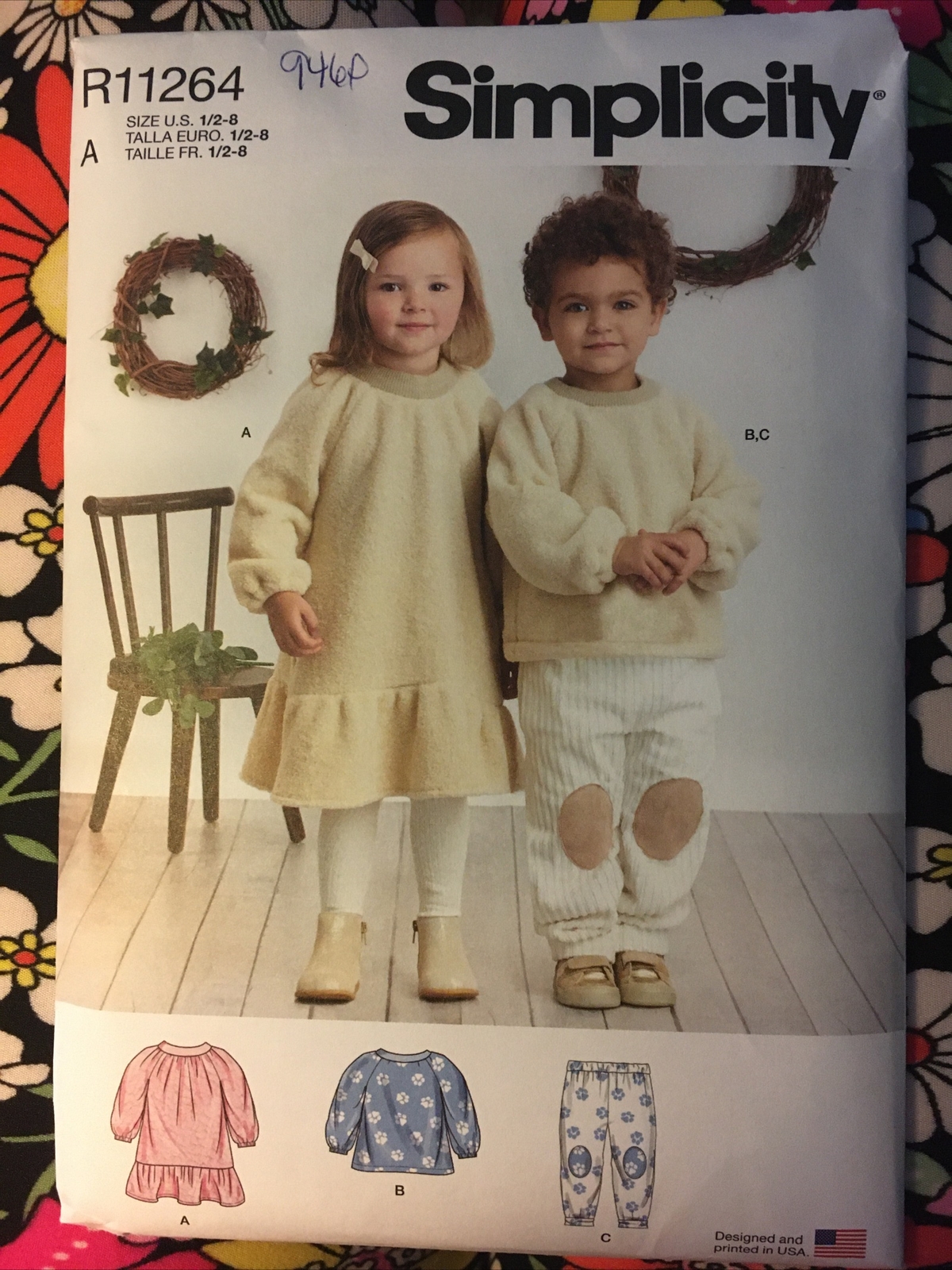 Simplicity 9460/R11264 Toddlers'/Children's Dress, Tops, Pants Sizes 1/2-8 NEW