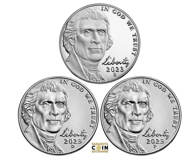 2023 P D S Jefferson Nickel US Mint PROOF Uncirculated PD BANK ROLL Set Nickle 3
