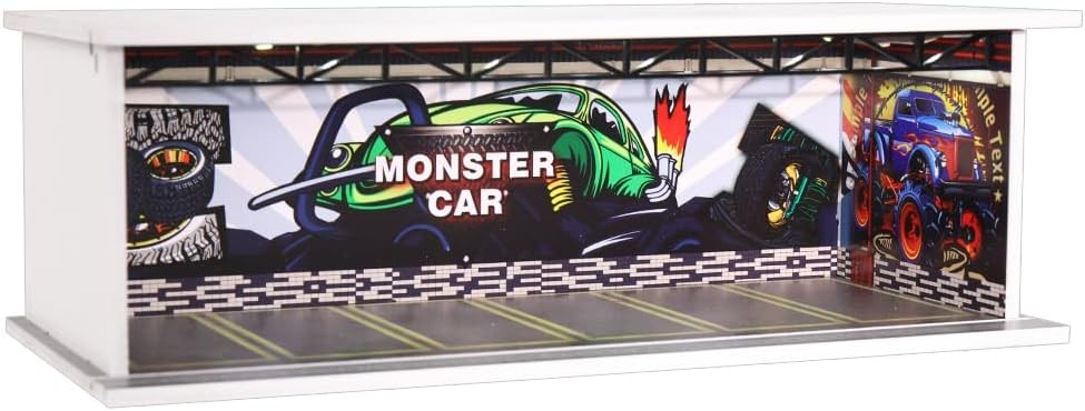 Display Case for Hot Wheels,1/64 Scale Die-Cast Model Car Scenarios Display Case