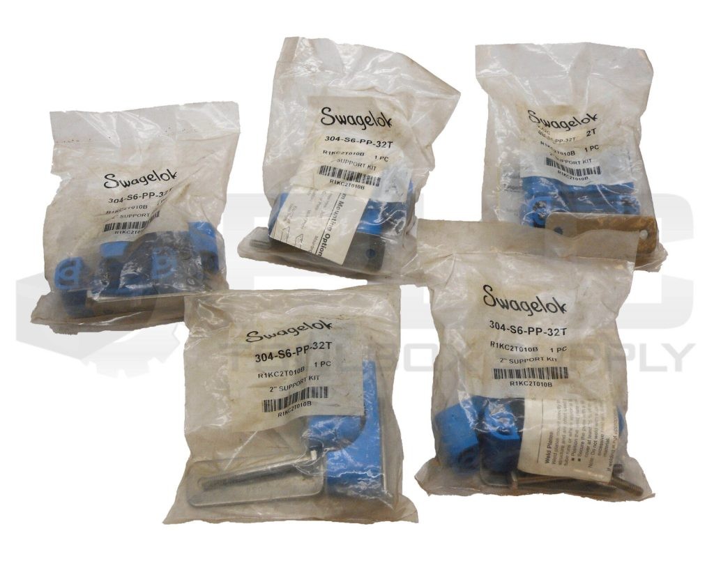 LOT OF 5 SEALED NEW SWAGELOK 304-S6-PP-32T 2" SUPPORT KIT R1KC2T010B