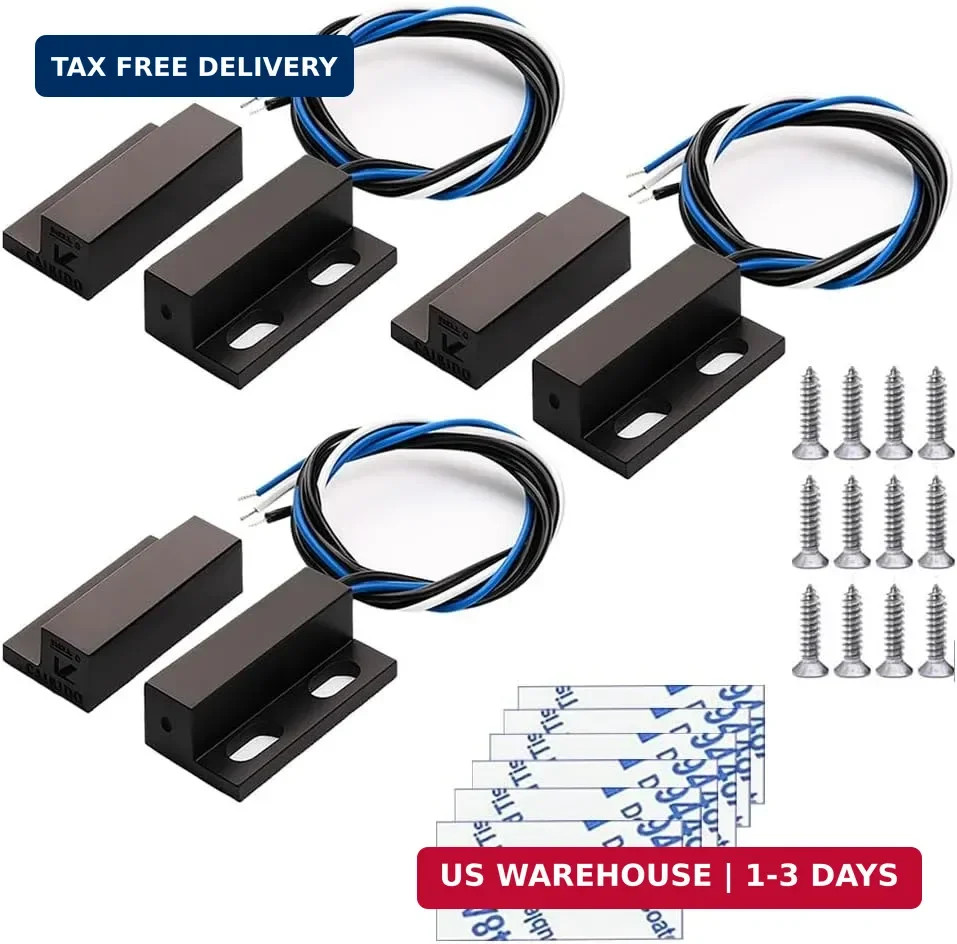 Magnetic Door Sensor Reed Switch NO NC Window Contact Alarm System 3 Set