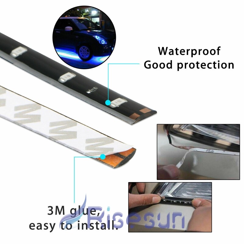 12V Tiras de Luz 15LED para Carros Coche Motos Camión Embarcación Luces Decor