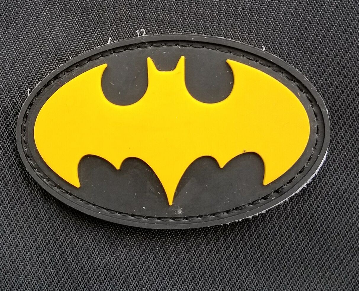 2PCS Superman Batman Herio Cartoon Logo Tactical Rubber Hook Loop Patch Badge