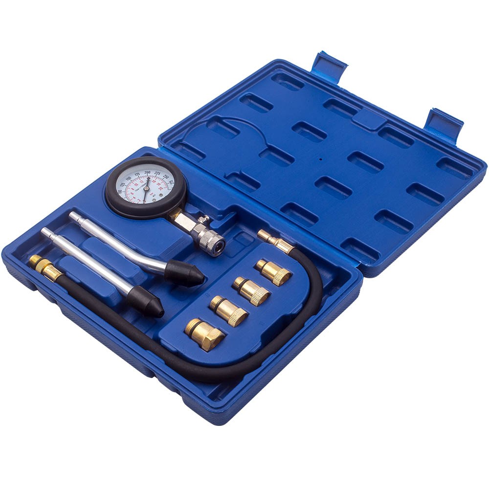 0-20 kPa Engine Cylinder Compression Pressure Tester Gauge Pipes Tool Kit