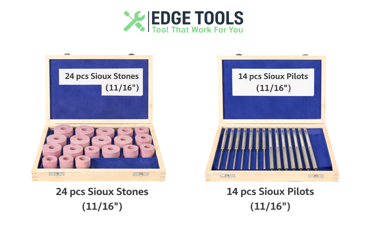 New Sioux Valve Seat Grinding Stones 24 Pcs with Pilots 14Pcs + 11/16" Holder US