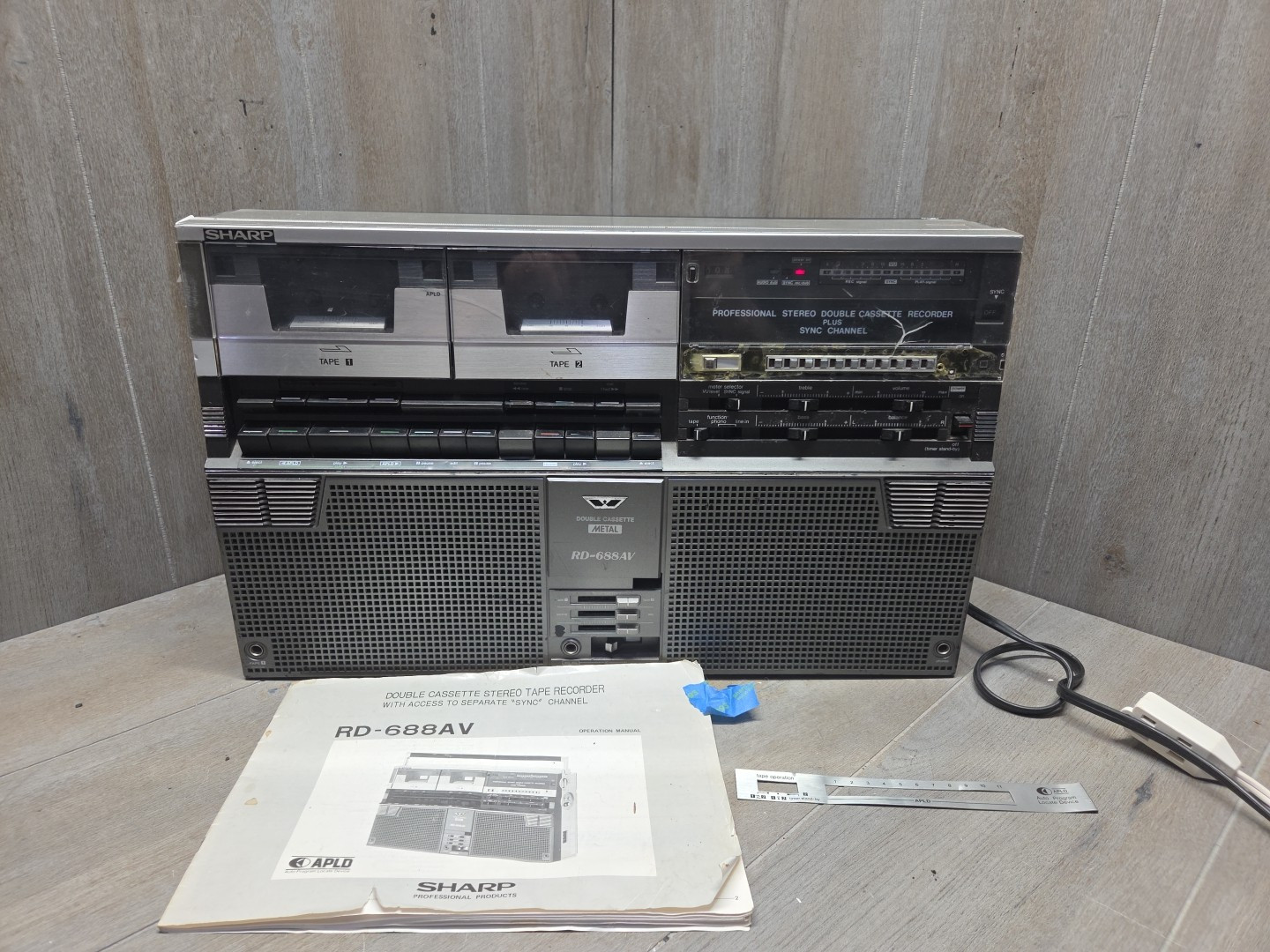 SHARP RD-688AV Vintage Rare Double-Cassette Personal Home Recording Studio