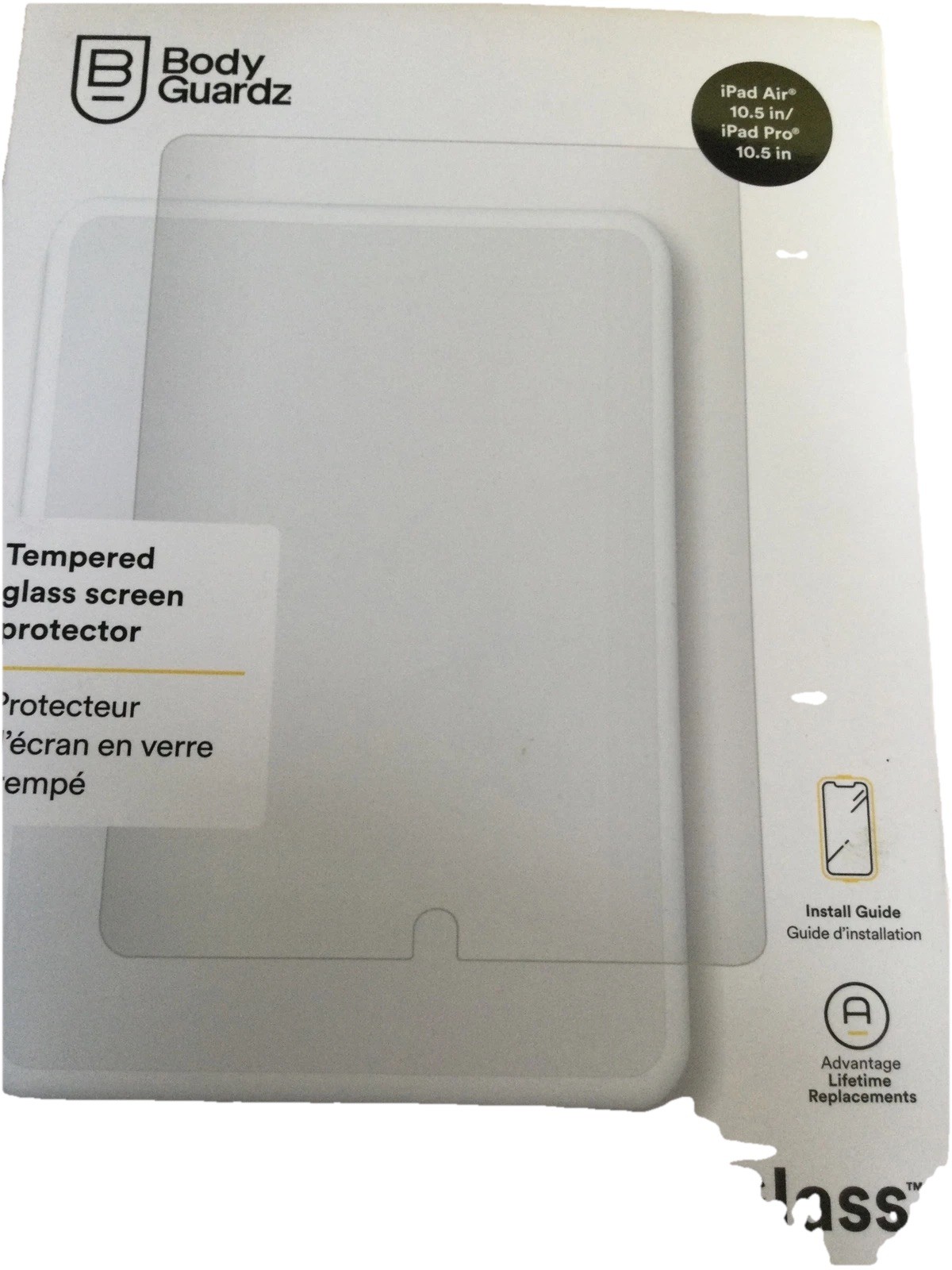 BodyGuardz Pure Tempered Glass Screen Protector-iPad Air 10.5 inch, Pro 10.5inch