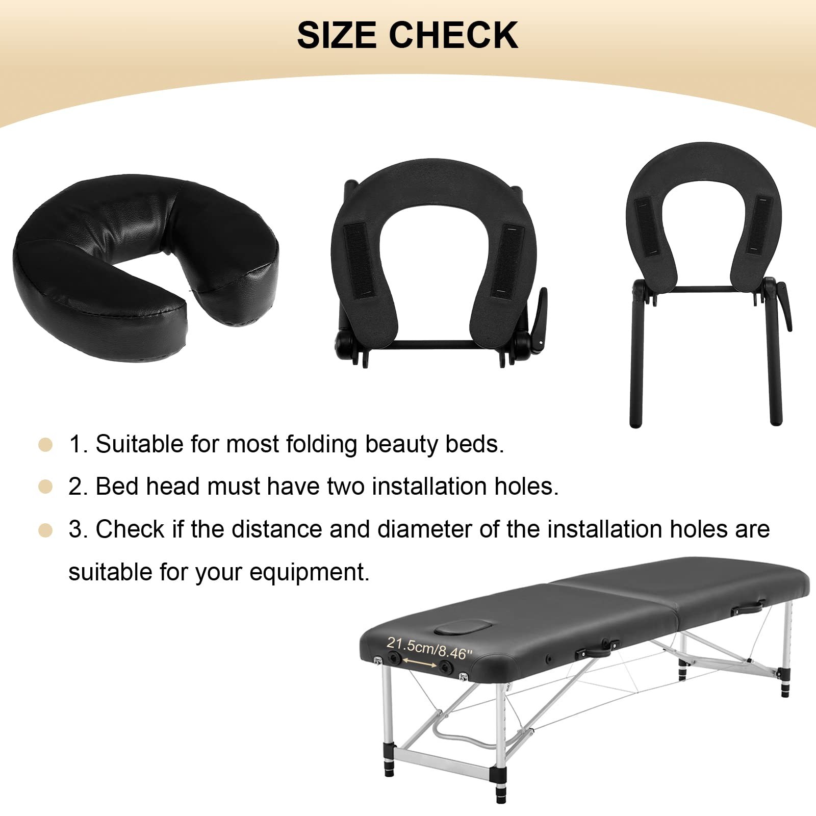 Adjustable Massage Table Face Cradle with Pillow Cushion Massage Table Bed Ch...