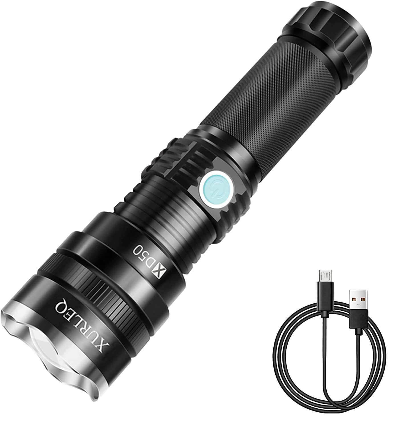 Flashlight Rechargeable Flashlights Flashlight 3 Modes Adjustable Waterproof ...