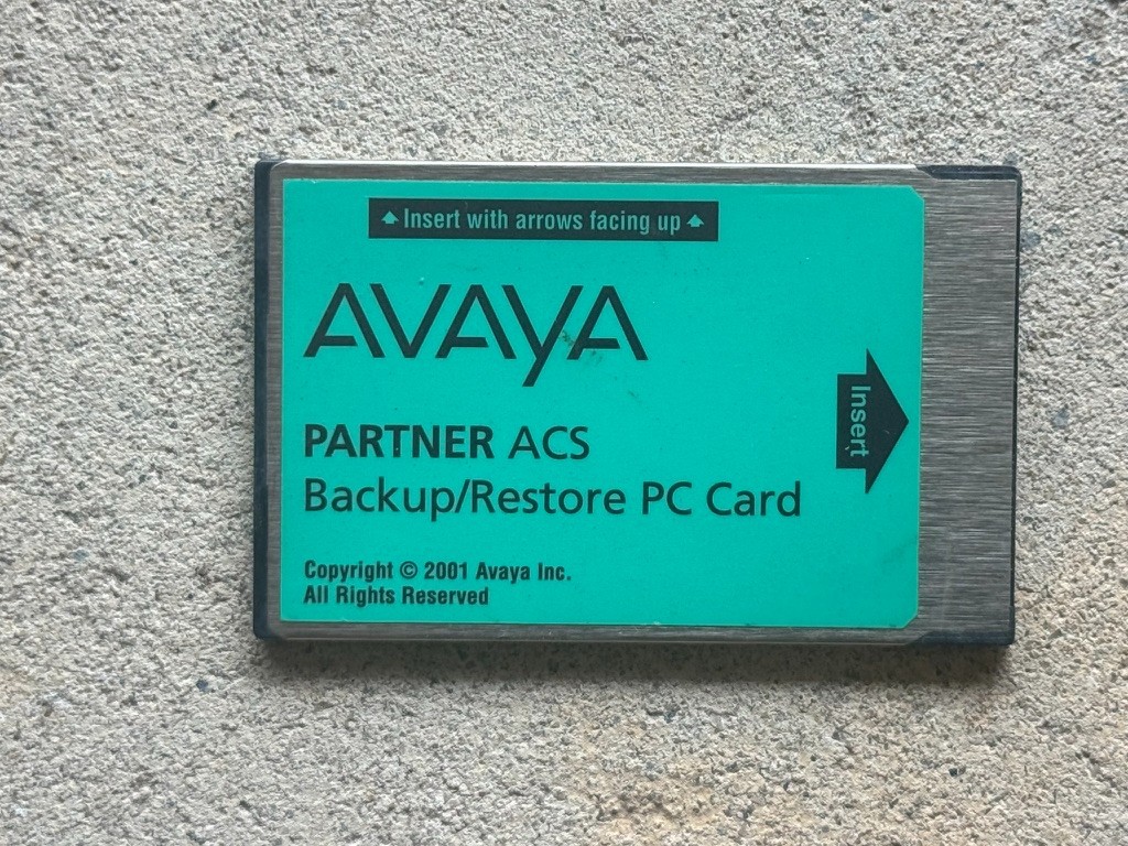 Avaya Partner ACS Backup/Restore PC Card