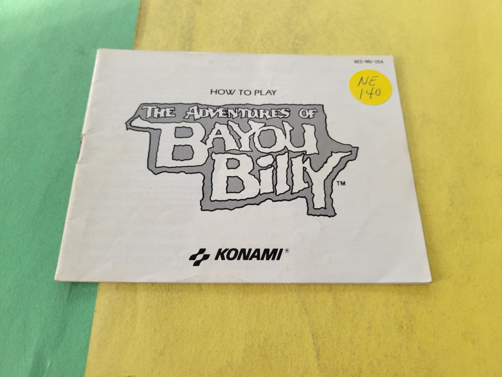 The Adventures of Bayou Billy Instruction Manua NES Nintendo