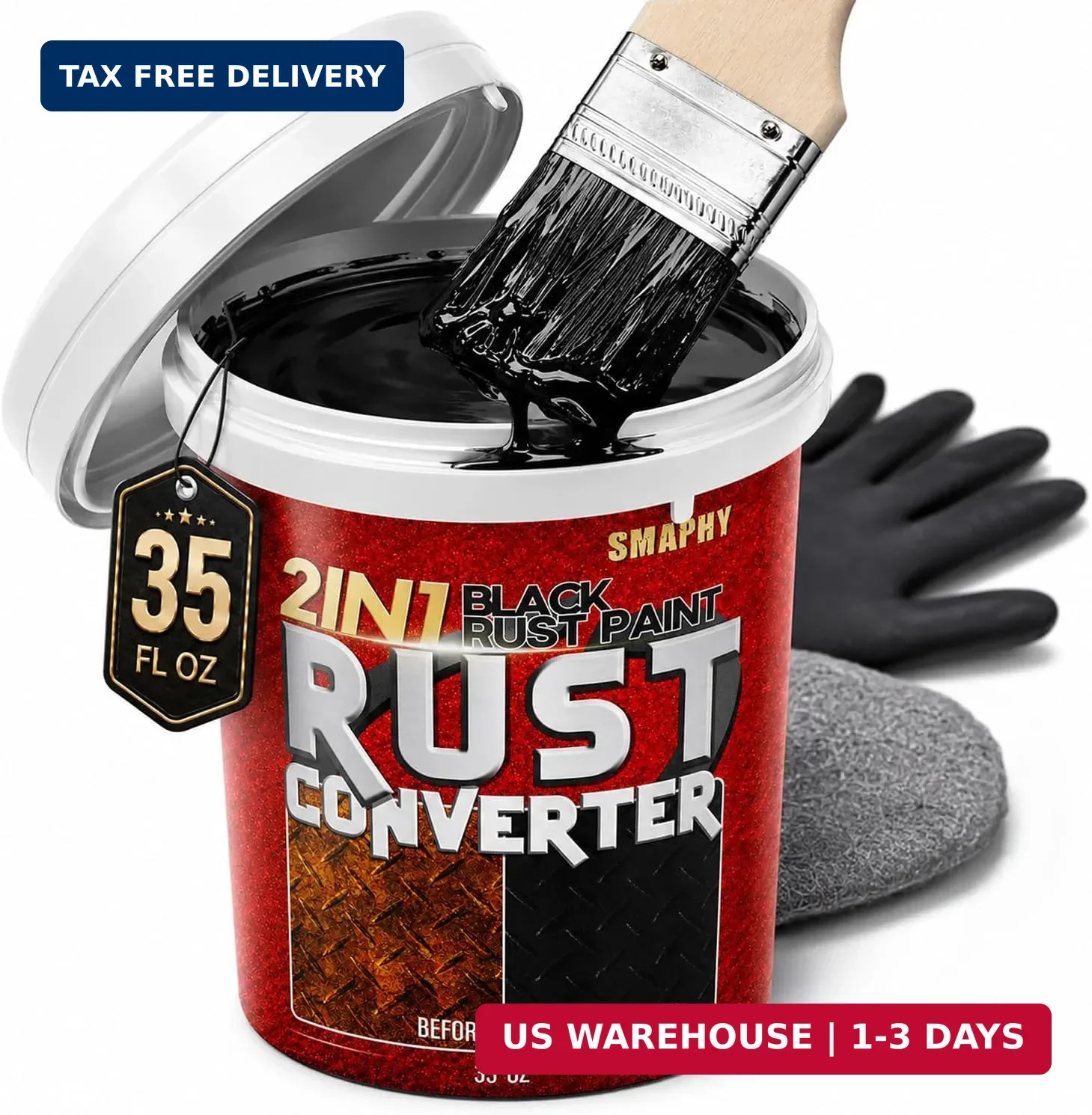 2 in 1 Rust Converter & Metal Primer - Stops & Prevents Corrosion on Metal | 35o