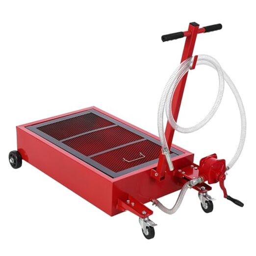 20 gal Oil Drain Pan Oil Drain Tank, 76 L Low Profile Oil Drain Pan, Hand Pump