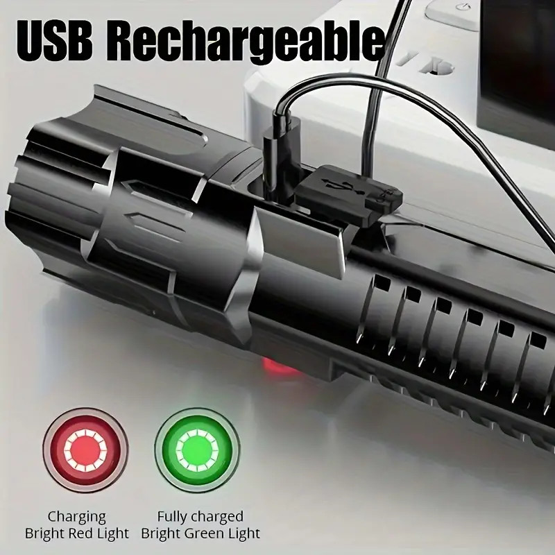 Mini Rechargeable LED Flashlight Tactical Police Super Bright Torch Zoomable US