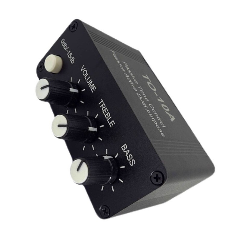 Mini Audio Attenuator 3.5mm/RA Volume ontroller Stereo Preamp w/Tone ontrol