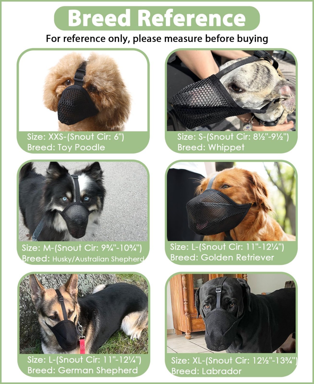 Soft Mesh Dog Muzzle for Small Medium Large Dogs - Prevent Biting, Licking, Chew