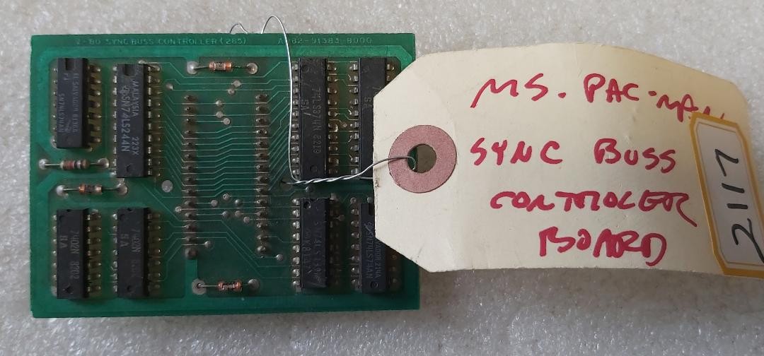 MS. PAC-MAN PACMAN Arcade Game SYNC BUS CONTROLLER Q Board (2117)