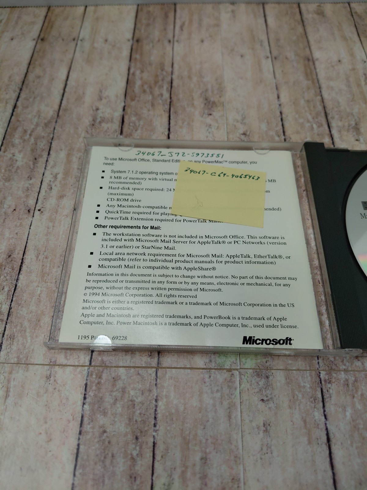 VTG Microsoft Office Standard For Mac V 4.2.1 CD-ROM w/ Case