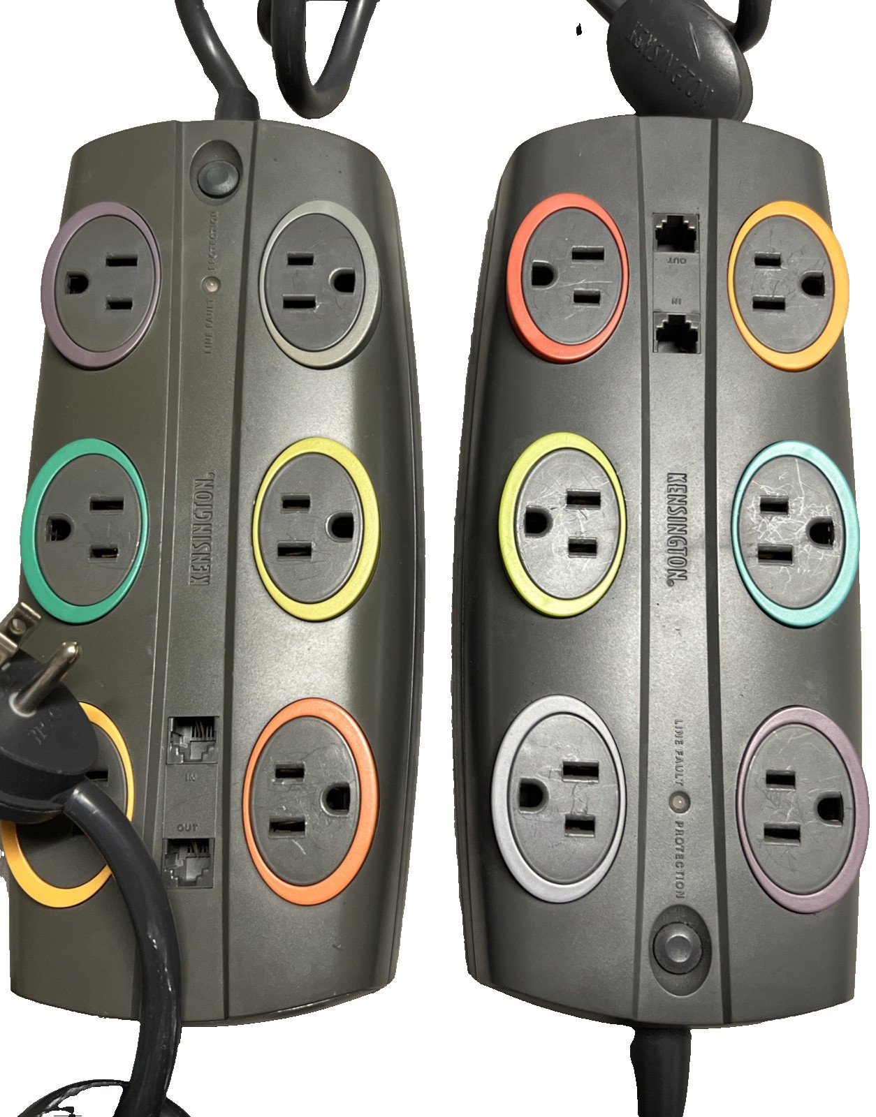 Lot of 2 - Kensington K62151 Six Outlet Line  Protection 6ft Power Cord