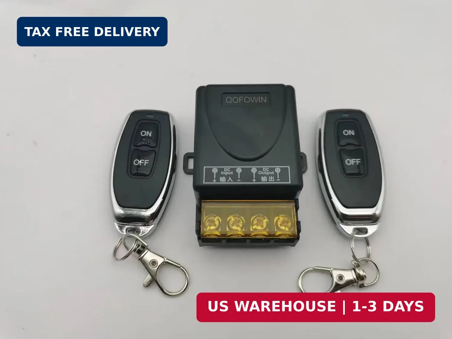 Wireless Remote Switch with 328 ft Long Range,DC 12V/24V/48V/72V Current Rating