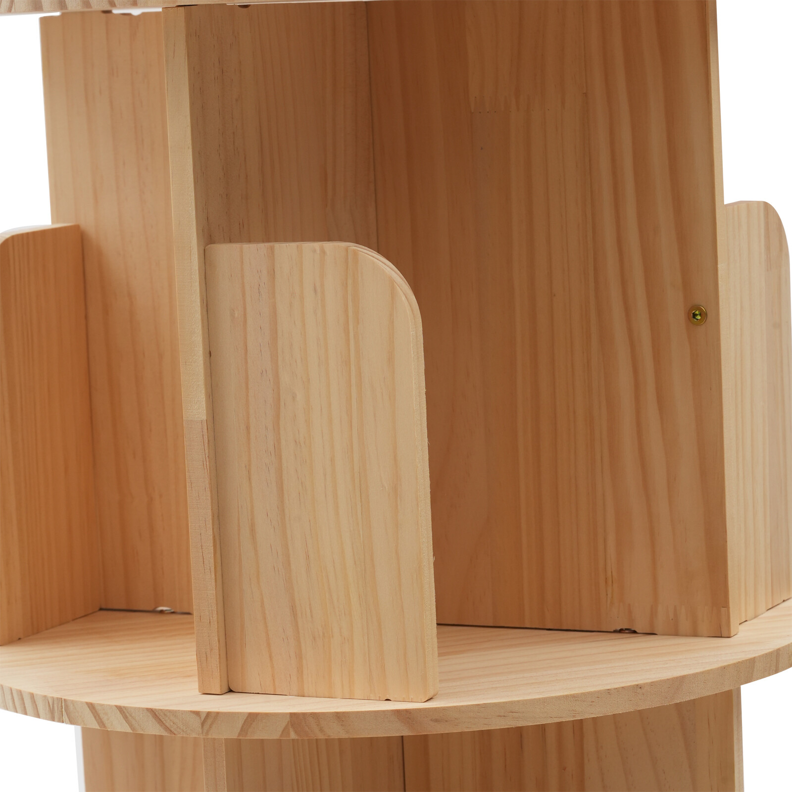 1-tier Floor Standing Solid Wood Single-layer Rotating Bookshelf 31cm H Bookcase